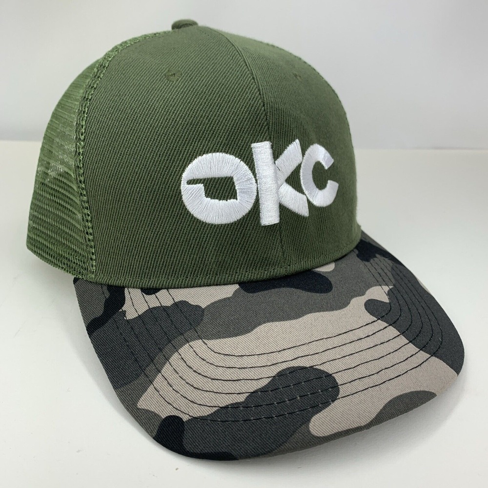 OKC Dodgers Hat Camo Green Mesh Snapback OSFM Oklahoma City MiLB Baseball Cap